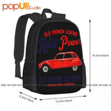 French Car Dyane Backpack Large Capacity Shoe Bag 3d Printing Multi-function