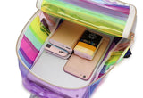 Stripe Corduroy Woman Backpack Schoolbag For Teenage Girls Boys Harajuku
