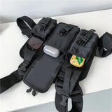 HipHop Vest Streetwear Bag For Men Multi-pocket Tactical Chest Outdoor Bullet