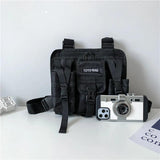 HipHop Vest Streetwear Bag For Men Multi-pocket Tactical Chest Outdoor Bullet