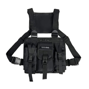 HipHop Vest Streetwear Bag For Men Multi-pocket Tactical Chest Outdoor Bullet