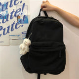 Women Double Backpack Shoulders Daypack Student Style Casual All-match Schoolbag