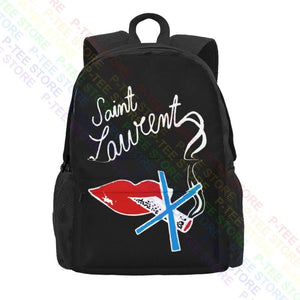 Saint 12 Laurent Lips Backpack Beach Gym Tote School Sport Bag