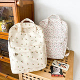 Floral Backpack Large Capacity Student Girls School Bag