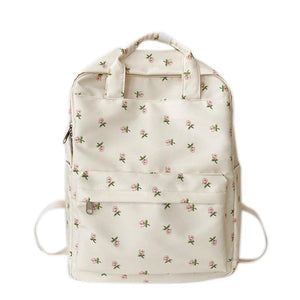 Floral Backpack Large Capacity Student Girls School Bag