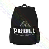 Poodle Dog Motif Large Capacity Backpack School Schoolbag Gymnast Bag