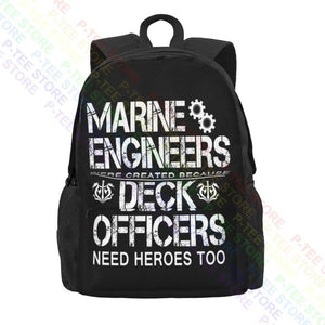 Marine Engineer Heroes Tshirt Large Capacity Backpack