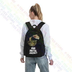 Pho Pho Metal Jacket Backpack Gym Large Capacity 3D Printing Clothes
