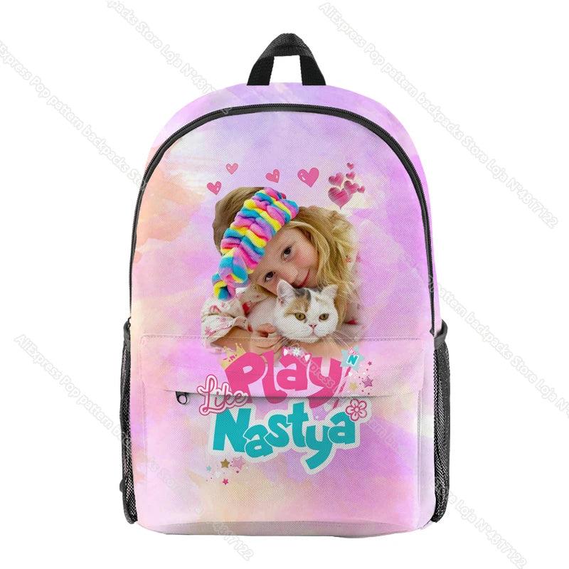 Girls Like Nastya Backpack Cartoon Printing Daily School Bag