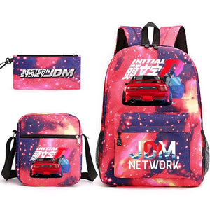 JDM Anime Backpack Men's Laptop Bag w/ Pencil Bag