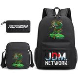 JDM Anime Backpack Men's Laptop Bag w/ Pencil Bag