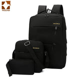 Men's Backpack Set 3 Pcs Male Shoulder Bag Teen Student Book Bag