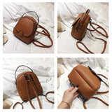 Soft Leather Mini Backpack for Women Multi-Function Small Shoulder Bag
