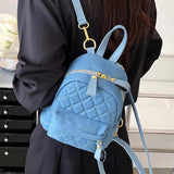 Casual High Denim Backpack Women Small Travel Bag Daily