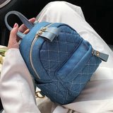 Casual High Denim Backpack Women Small Travel Bag Daily