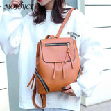 Wild Vintage Drawstring Shoulder Bag PU Leather Travel Girl School Bag