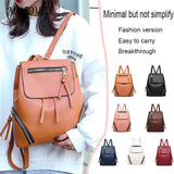 Wild Vintage Drawstring Shoulder Bag PU Leather Travel Girl School Bag