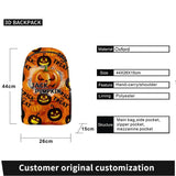 Halloween Pumpkin 3D Printed Backpack Boys Girls School Bag