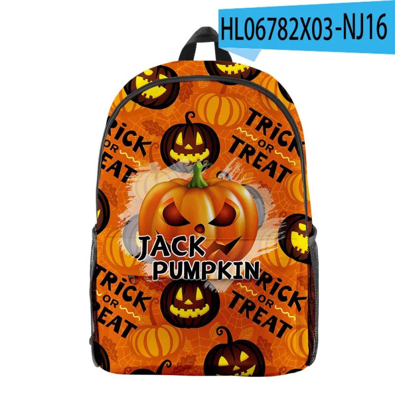 Halloween Pumpkin 3D Printed Backpack Boys Girls School Bag