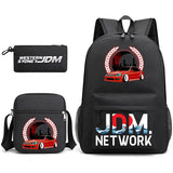 JDM Anime Backpack Men's Laptop Bag with Pencil Bag