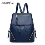 Women Drawstring Backpack Solid PU Leather Travel Classics Vintage