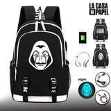 House of Paper Backpack USB Charge Capacity Bag