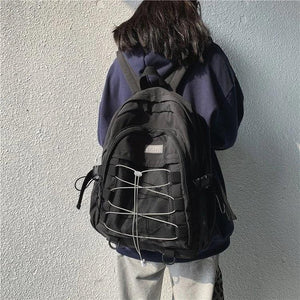 CTRLLOCK Preppy Style Adjustable Buckles Student Backpack