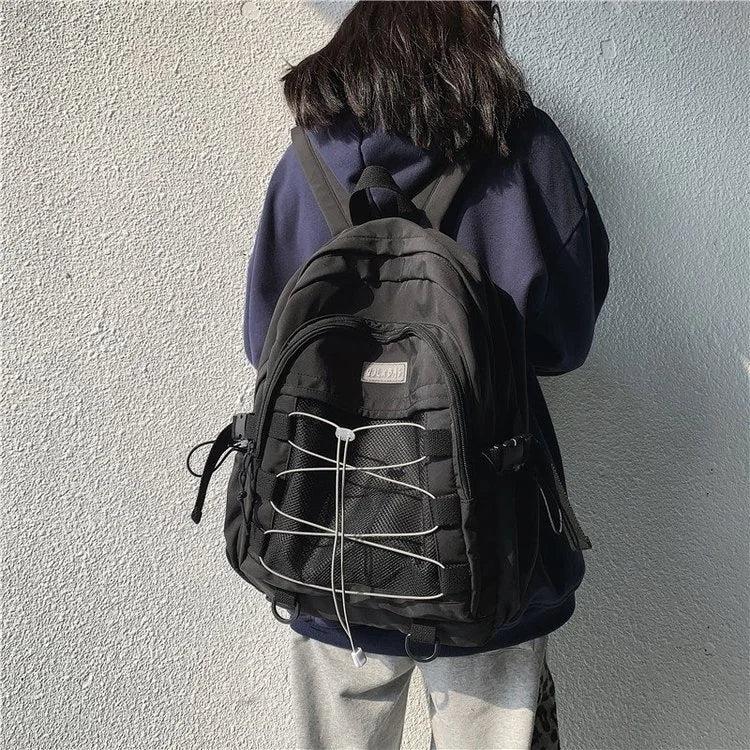 CTRLLOCK Preppy Style Adjustable Buckles Student Backpack