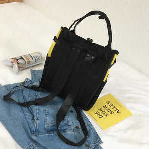 Harajuku Style Patchwork Travel Backpack Women Casual Tote Bag