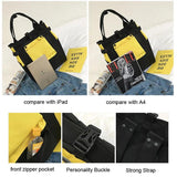 Harajuku Style Patchwork Travel Backpack Women Casual Tote Bag