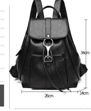 Men Leather Backpack School Bag Women Travel Rucksack Bolsas