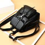 Men Leather Backpack School Bag Women Travel Rucksack Bolsas