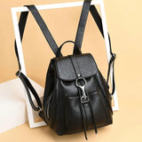Men Leather Backpack School Bag Women Travel Rucksack Bolsas