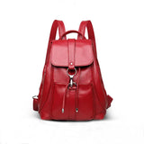 Men Leather Backpack School Bag Women Travel Rucksack Bolsas