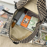 Women's Knit Backpack Ladies School Bag Large-capacity College Pattern