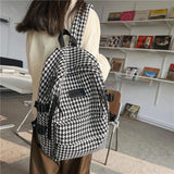 Women's Knit Backpack Ladies School Bag Large-capacity College Pattern