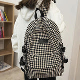 Women's Knit Backpack Ladies School Bag Large-capacity College Pattern