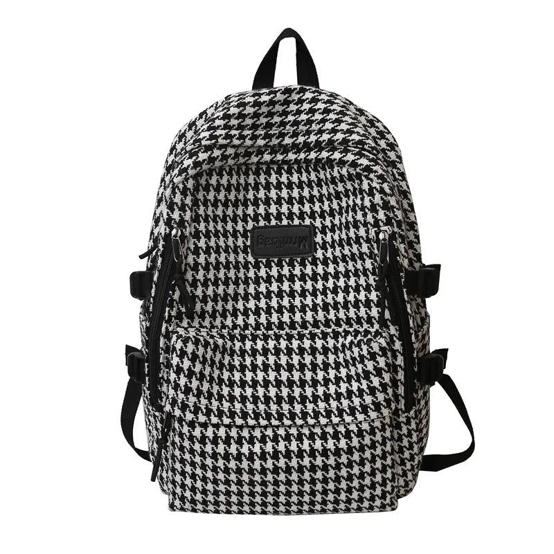 Women's Knit Backpack Ladies School Bag Large-capacity College Pattern