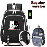 Danganronpa Monokuma Backpack USB School Bag Men Women Travel Rucksack