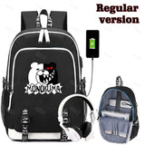 Danganronpa Monokuma Backpack USB School Bag Men Women Travel Rucksack