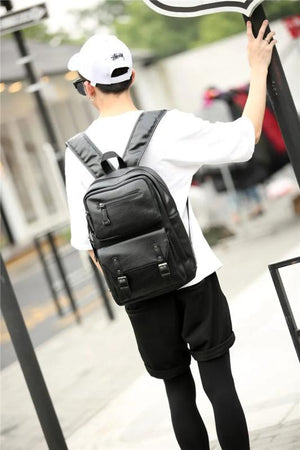 ETN BAG 081216 Leather Backpack Student School Bag