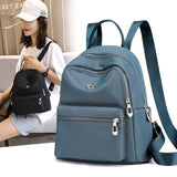 Women Nylon Backpack Lightweight Solid School Backpack