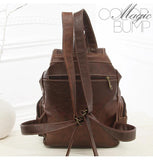 Vintage Leather Backpack Lady Travel Bag