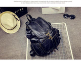 Vintage Leather Backpack Lady Travel Bag