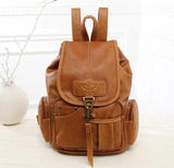Vintage Leather Backpack Lady Travel Bag