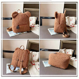 Personalized Bear Backpacks Kid's Lightweight Plush Preschool Bag