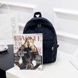 Corduroy Backpack Women School Backpacks Pure Rucksacks Teenger Girl School Bags