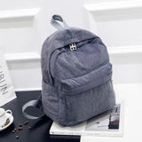 Corduroy Backpack Women School Backpacks Pure Rucksacks Teenger Girl School Bags