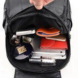 Women's PU Leather Backpack School Bag Waterproof Travel Multi-Function Y13