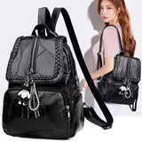Women's PU Leather Backpack School Bag Waterproof Travel Multi-Function Y13